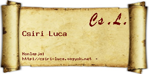 Csiri Luca névjegykártya